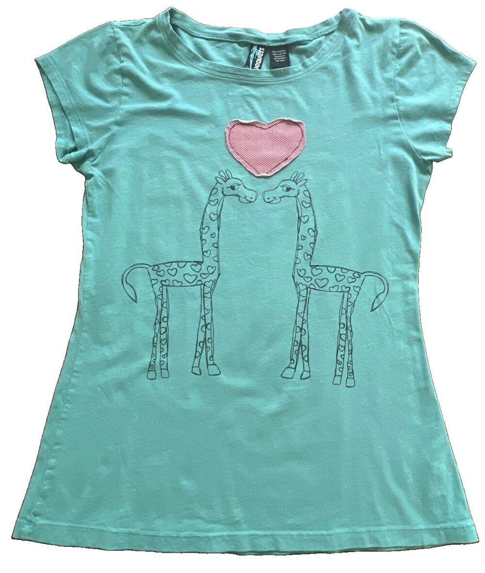 Women’s top gingham patchwork homespun giraffe love heart vintage whimsycore XL